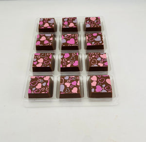 Solid Chocolates With Floating Heart Design